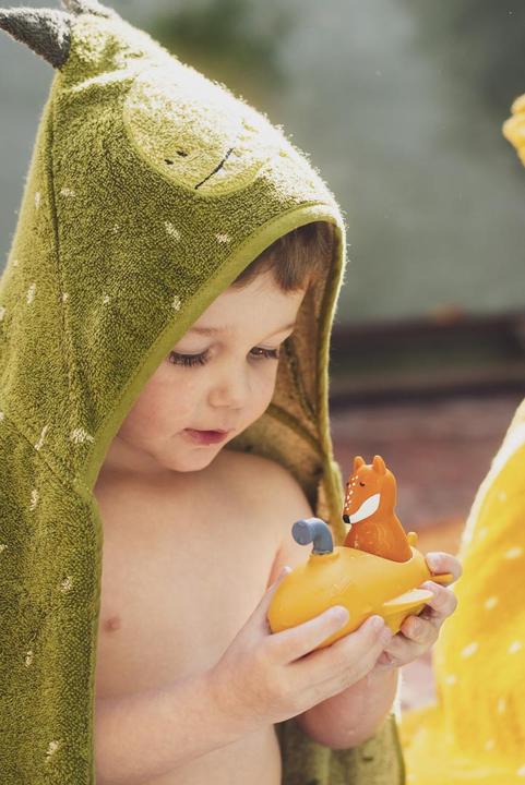 Actual product image Trixie Baby HOODED TOWEL | 70X130CM - MR. DINO