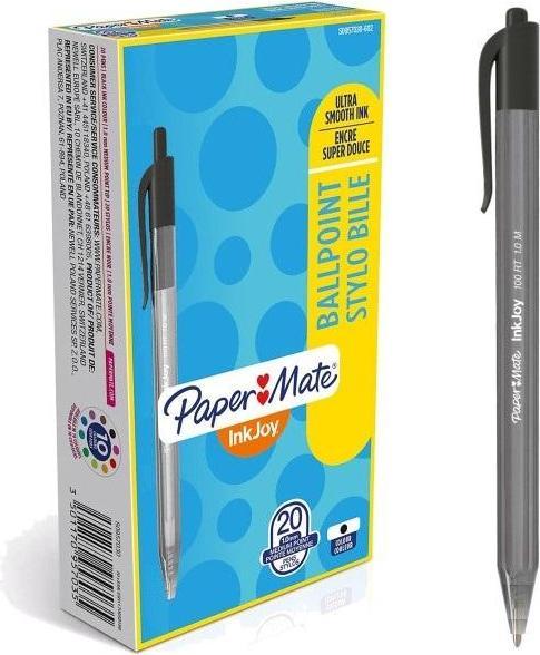 Actual product image Paper Mate InkJoyTM 100 RT ballpoint pen (Black, 20 x)