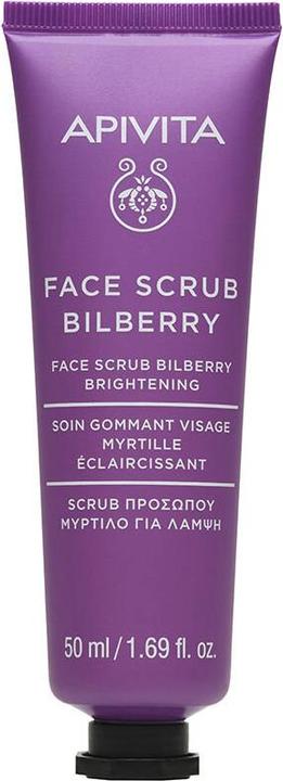 Actual product image Apivita Face Scrub Bilberry Exfoliating Cream For Radiance With Blueberry 50ml (Cleansing scrub, 50 ml)
