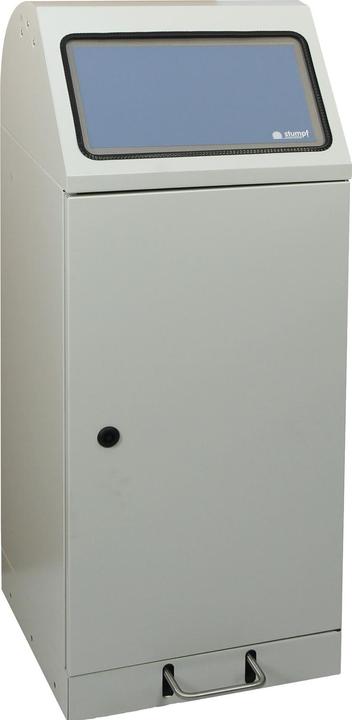Collecteur de tri 70 l H1000xL400xP380mm gris clair, RAL 7035 insert galvanisé, avec pédale (70 l)
