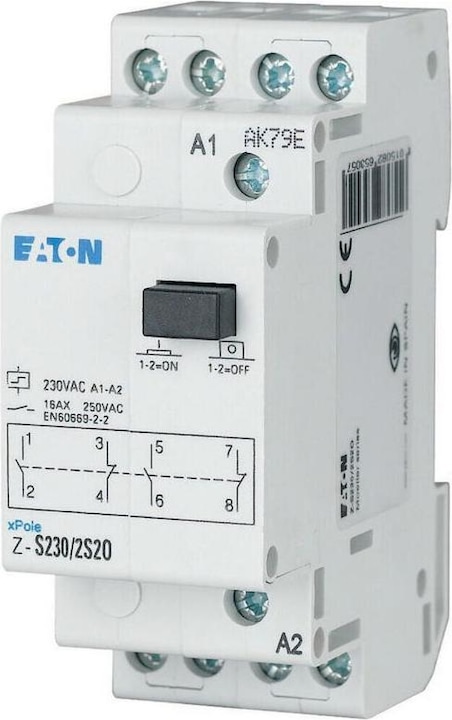 Actual product image Eaton Impulse switch top-hat rail Z-S12/WW 2 changeover contacts 16A 1pc.