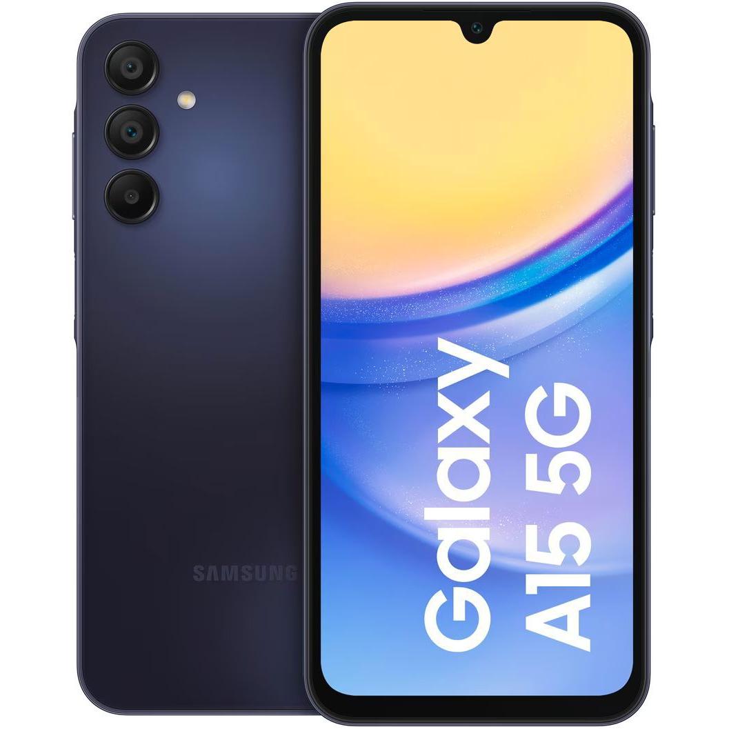 Samsung Galaxy A15 5G (128 GB, Blue, Black, 6.50", Dual SIM, 5G), Smartphone, Schwarz, Blau
