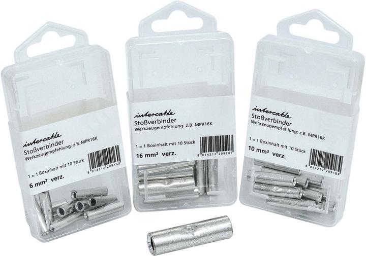 Actual product image Intercable Butt connector ICR6VSB10 6qmm w.centre stop SB-boxes cont.:10S
