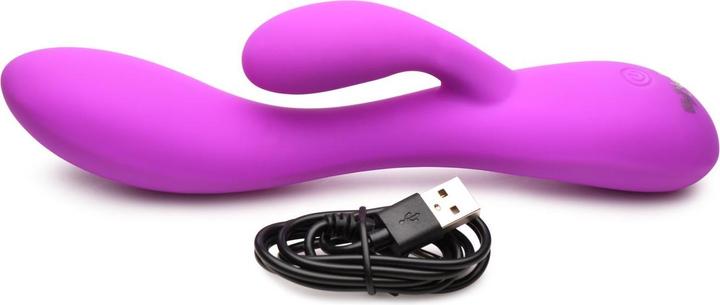 Actual product image Frisky Wiederaufladbarer Flexibler Rabbit-Vibrator Aus Silikon Lila