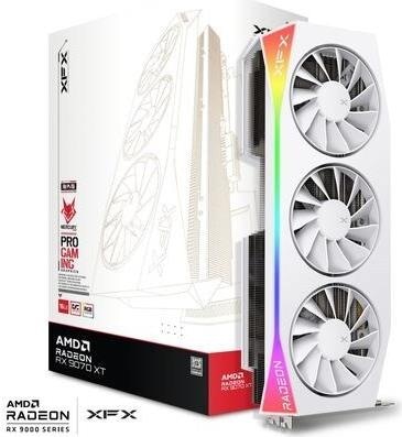 Actual product image XFX Mercury AMD Radeon RX 9070XT OC White Gaming Edition with RGB (16 GB)