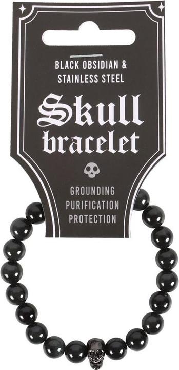 Actual product image Something Different Obsidian Skull Bracelet (100% synthetic material)