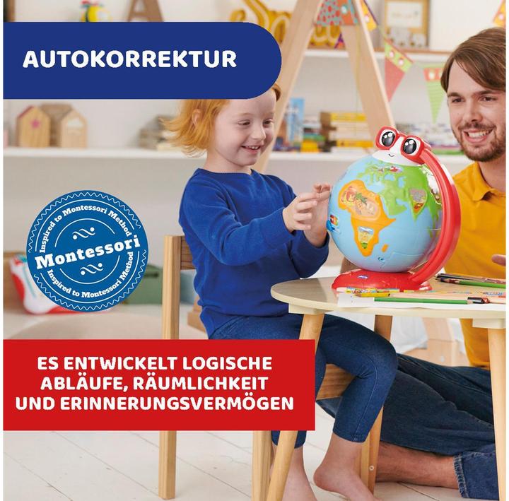 Actual product image Chicco Edu Globe, educational German-speaking globe, for learning geography, music, knowledge (German)