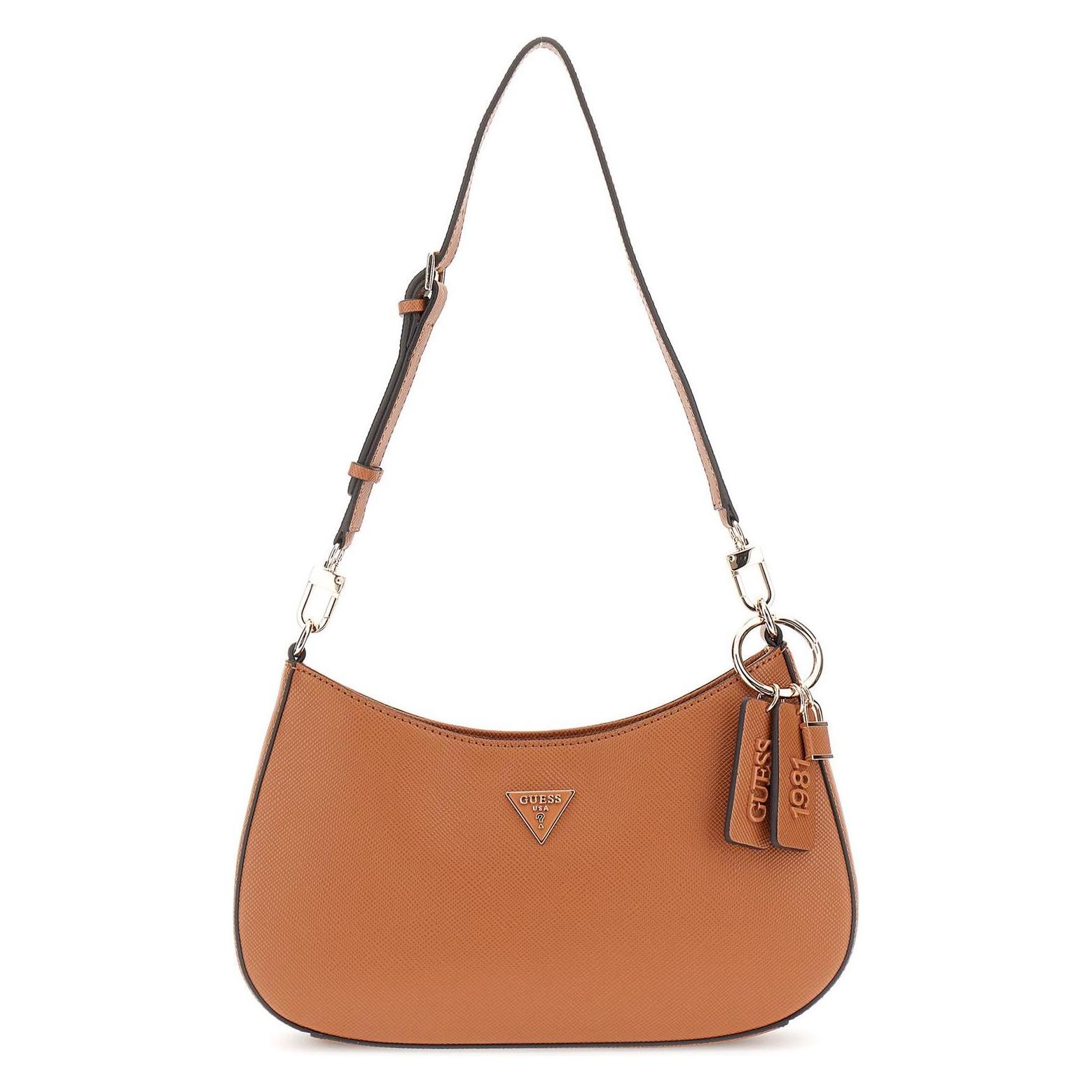 Guess, Damen, Handtasche, Noelle Ii Top Zip Shoulder Bag, Braun