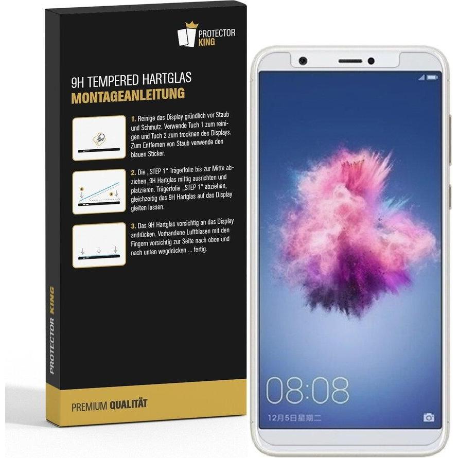 Thumbnail - Protectorking 2x echtes Tempered 9H Panzerhartglas 3D KLAR (2 Stück, Huawei P Smart), Smartphone Schutzfolie
