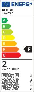 Energie-Label Globo LED Leuchtmittel 1xG9 LED (G9, 2 W, 20 x, F)