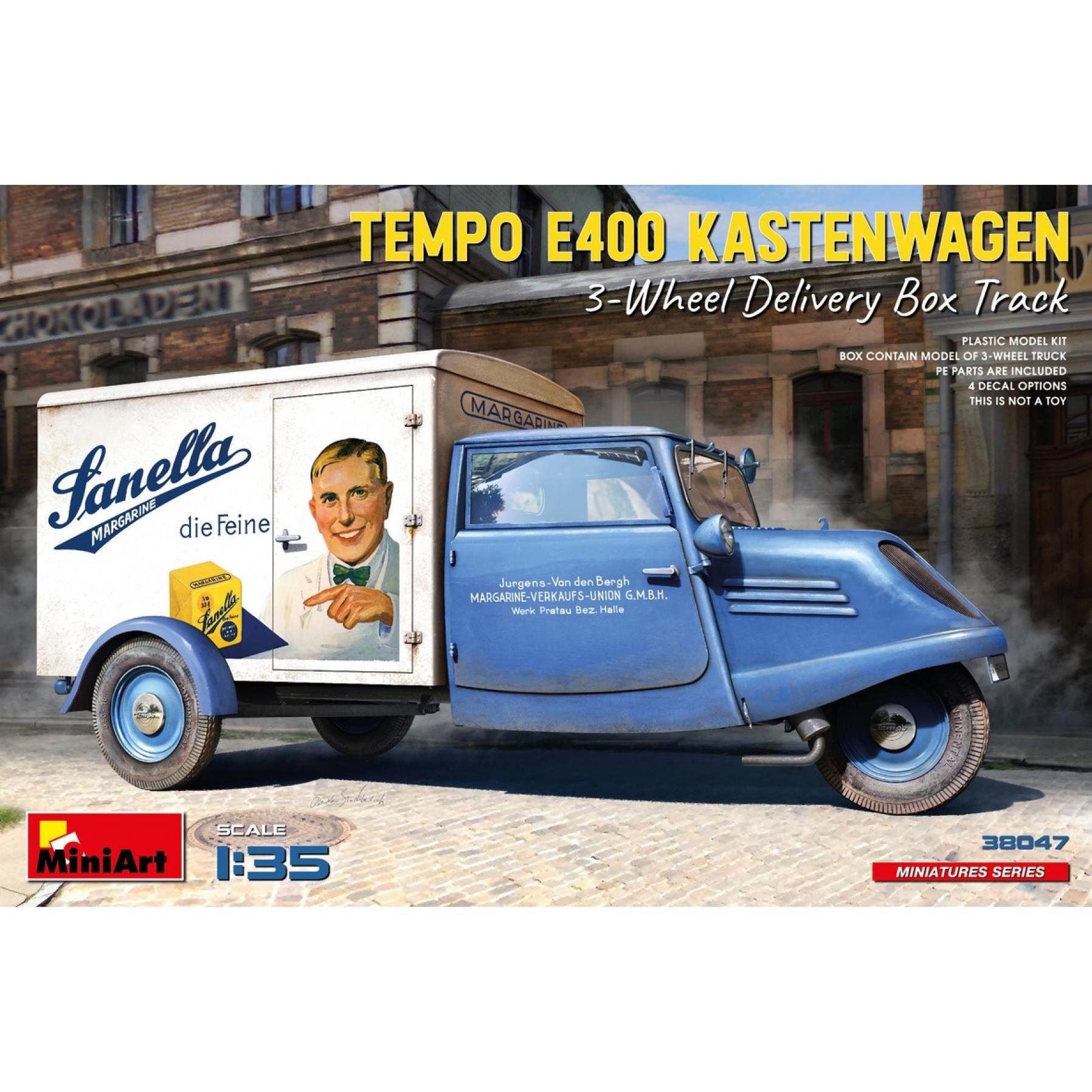 Mini art Tempo E400 Kastenwagen 3-Wheel Delivery Box Track