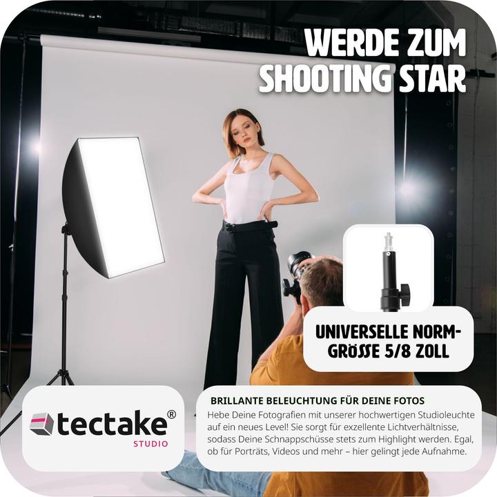 Produktbild tectake Studioleuchte mit Softbox und Stativ (Studioleuchte)