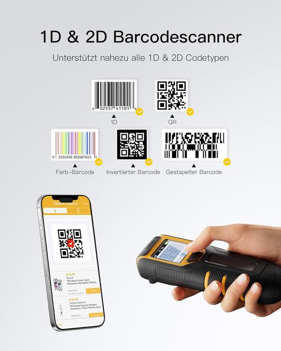 Actual product image Inateck Barcodescanner 47 black (BCST-47 black) (1D barcodes, 2D barcodes, QR Code)