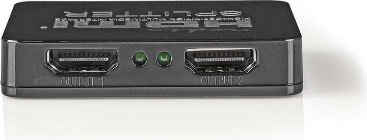 Actual product image Nedis HDMI T Splitter 2-Port Port(s) HDMIT Input 2X HDMIT Output 4K@30Hz 2.25 Gbps ABS / PVC Black