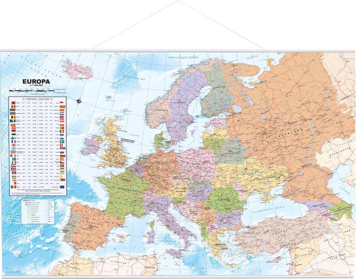 Nutritional values and ingredients Political map of Europe as poster, 90 x