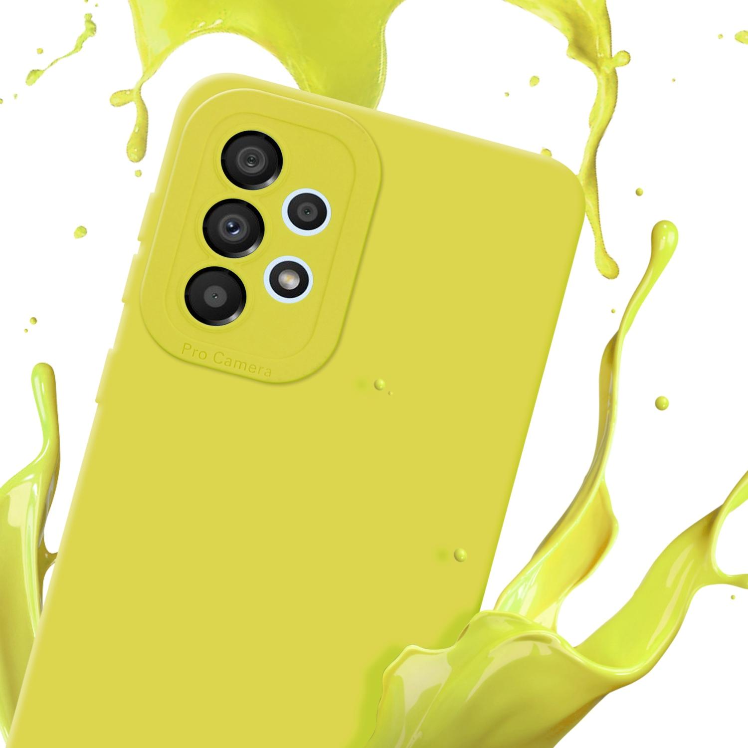 Thumbnail - Cadorabo Hülle für Samsung Galaxy A72 4G / 5G im TPU Fluid LM162 Style (Samsung Galaxy A72), Smartphone Hülle, Gelb