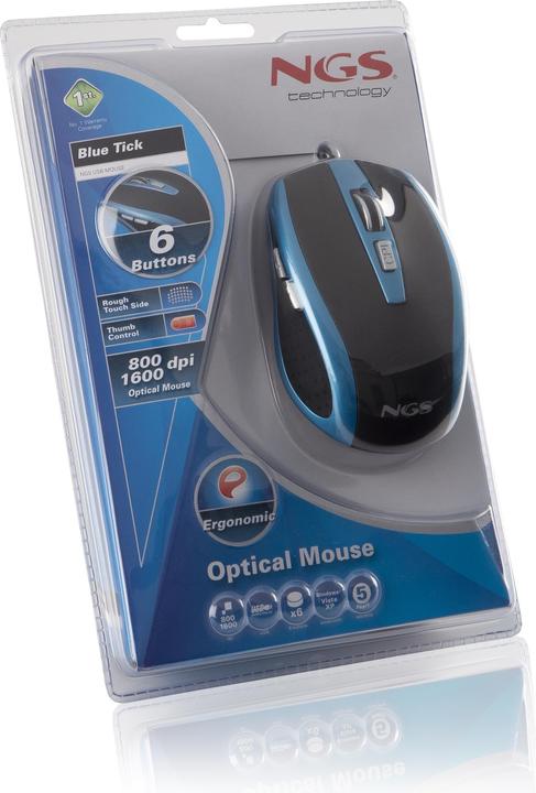 Actual product image NGS Blue tick Mouse right USB Type-A Optical 1600 DPI (Cable)