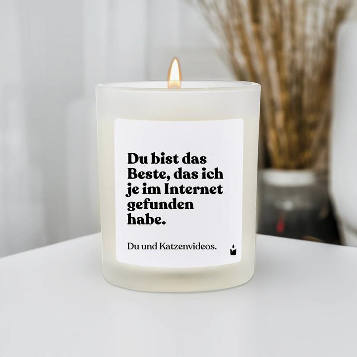 Immagine prodotto Chatty Candles Candela profumata Woody Sei la cosa migliore che abbia mai trovato su internet. Tu e i video dei