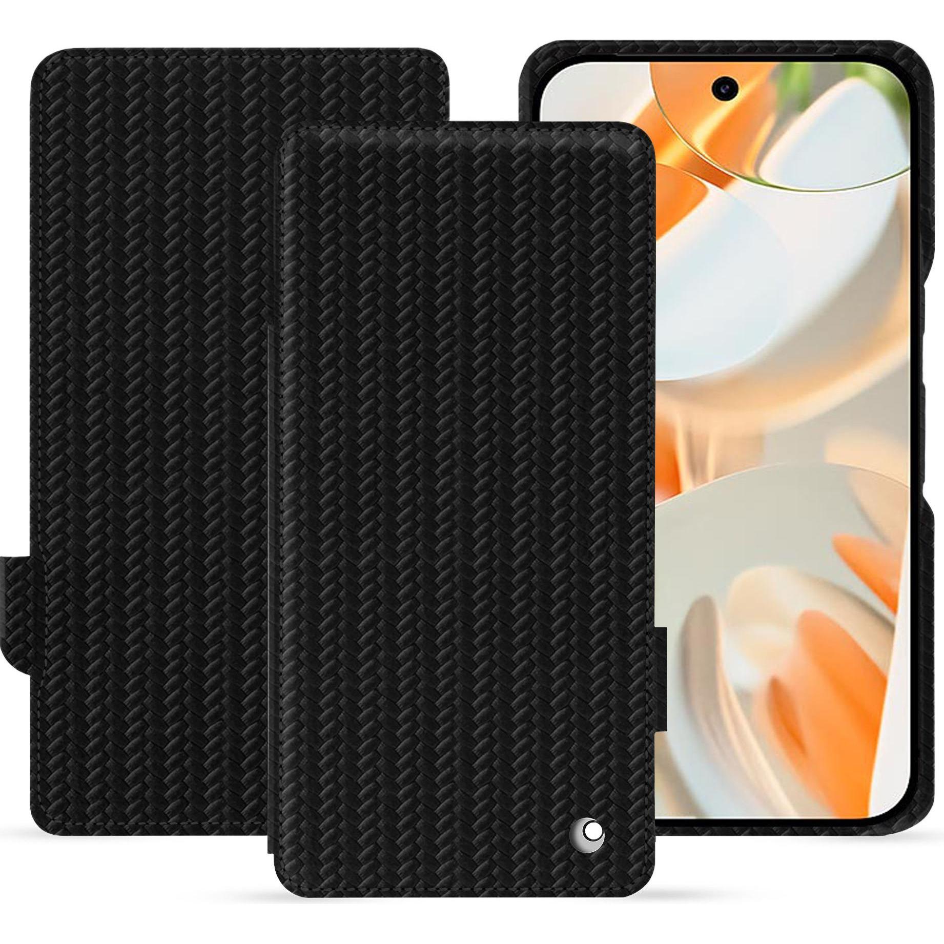 Noreve Lederschutzhülle horizontal (Google Pixel 9 Pro Fold), Smartphone Hülle, Schwarz