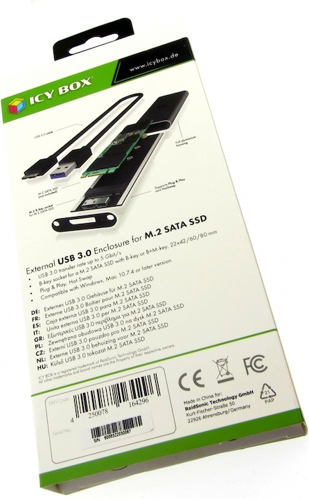 Actual product image Icy Box Ib-183m2 (M.2 2242, M.2 2260, M.2 2280)