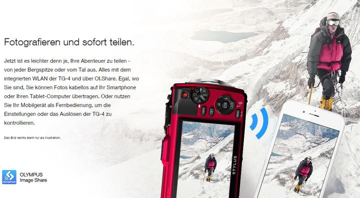 Image du produit Olympus Tough TG-4, appareil photo sous-marin, FullHD, antichoc (16 Mpx, 1/2,3'')