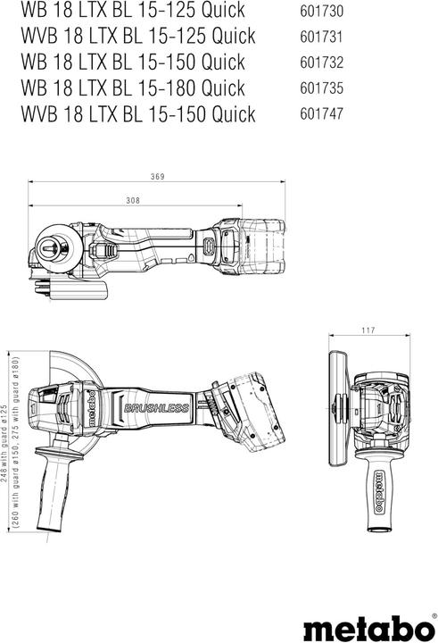 Image du produit Metabo WVB 18 LTX BL 15-125 Quick (125 mm)