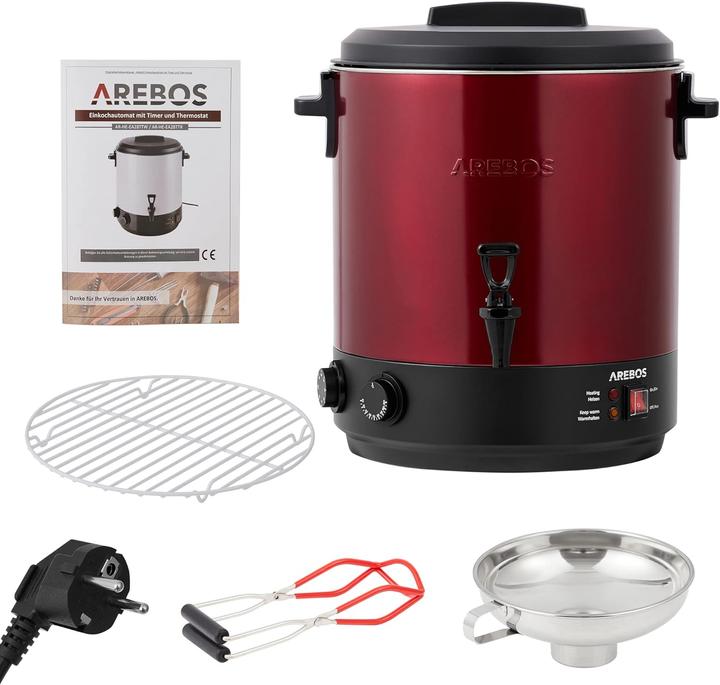 Produktbild Arebos Einkochautomat 1800 W 28L in Rot (28 l)