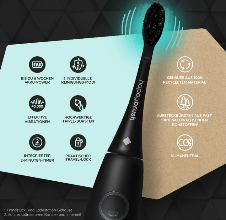 Produktbild happybrush Happy Brush Eco Vibe 3 (Schallzahnbürste)