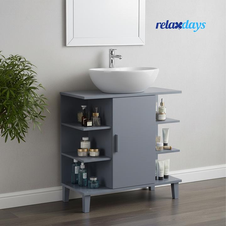Image du produit Relaxdays Waschbeckenunterschrank Tür & Ablagen (64 x 31 x 65 cm)