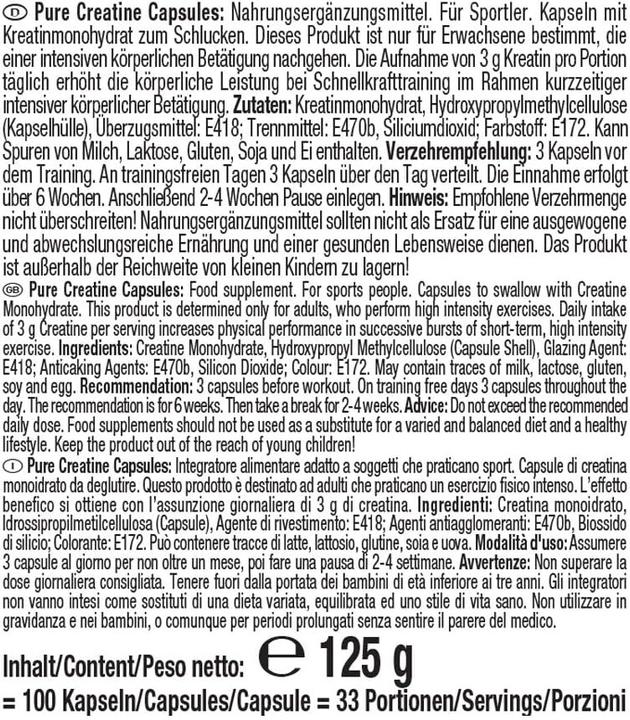 Produktbild Weider Creatine (100 Stück, Kapseln, 100 g)