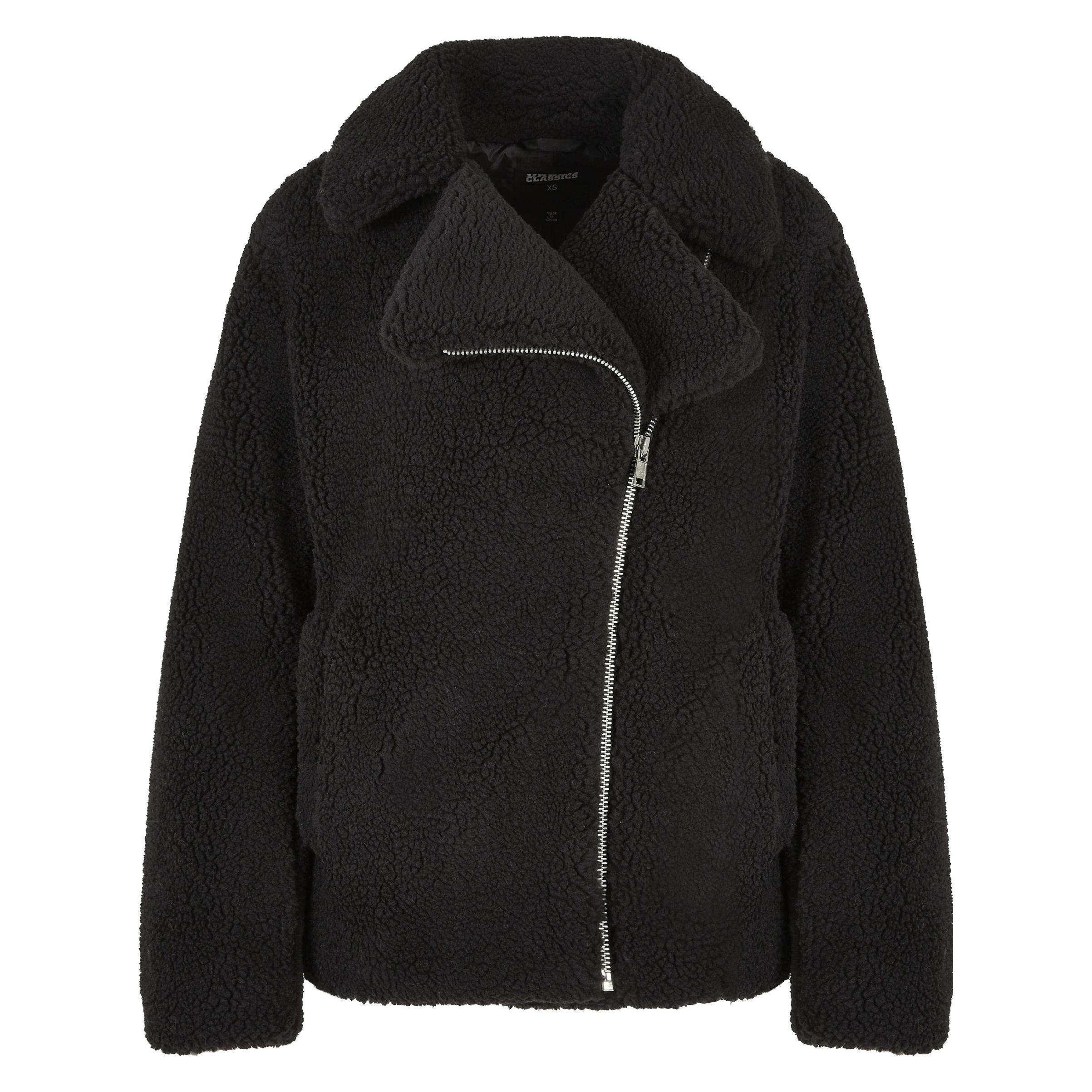 Urban Classics, Damen, Pullover, Sherpa Biker Fleece Frau, Schwarz, (Xl)