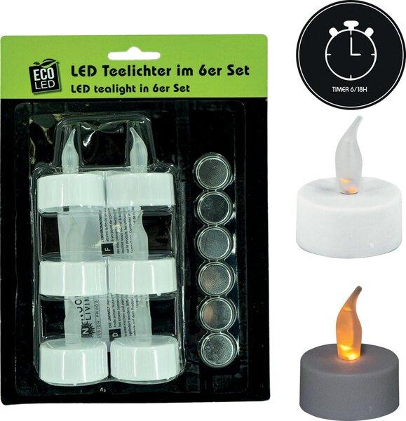 Magni Lot de 6 bougies chauffe-plat LED avec minuterie 88294 (6 x)