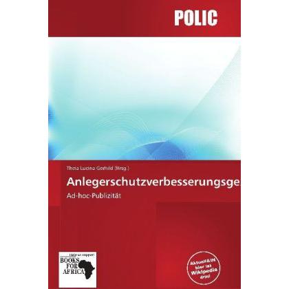 Anlegerschutzverbesserungsgesetz, Fachbücher von Theia Lucina Gerhild