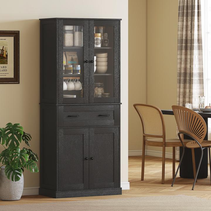 Produktbild Homcom Küchenschrank MDF, Spanplatte Schwarz