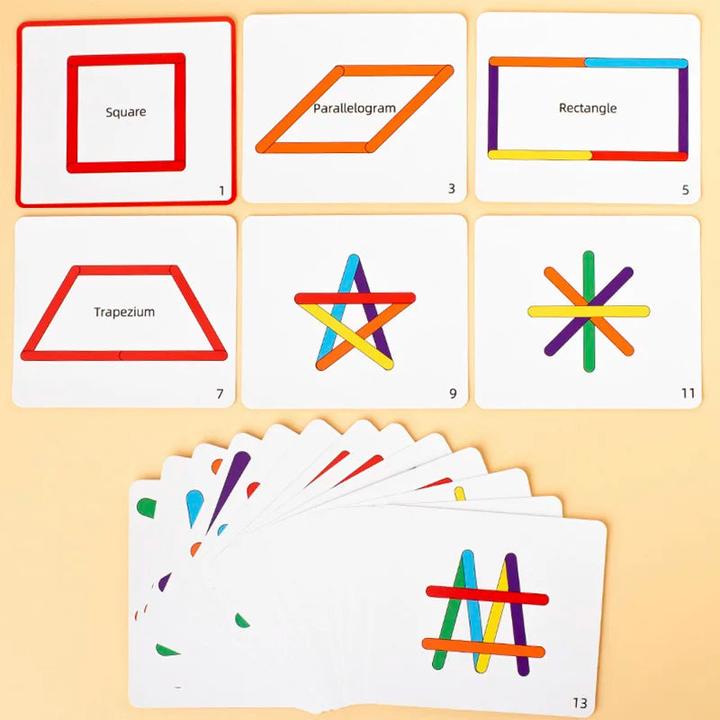 Immagine prodotto Activity Board Puzzle di legno fai-da-te di bastoncini da gelato per bambini Arcobaleno Bastone Pensante Tavolo di