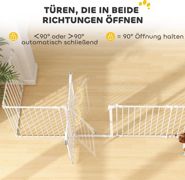 Immagine prodotto PawHut Welpenauslauf Kohlenstoffstahl, Kunststoff Weiss