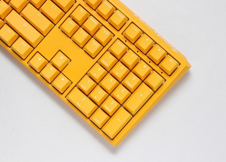 Actual product image Ducky One 3 Yellow Gaming Keyboard, RGB LED - MX-Speed-Silver (US) (US, Cable)