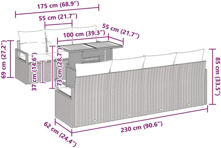 Produktbild vidaXL Garten-Sofa-Set