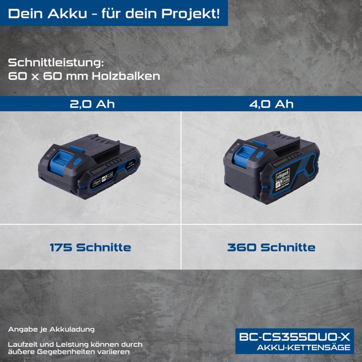 Produktbild Scheppach BC-CS355Duo-X (Akku Kettensäge)