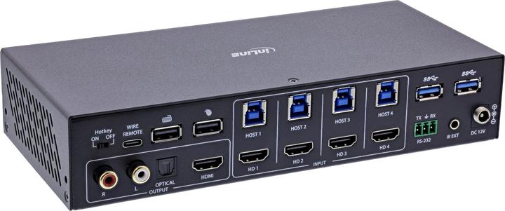 Produktbild InLine ® KVM Switch, 4-fach, HDMI, 4K60Hz, Multiviewer, USB Hub, schwarz
