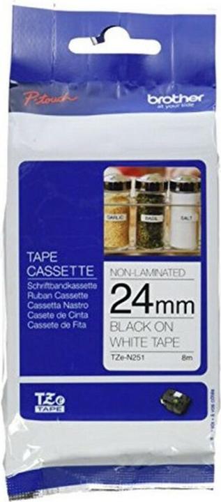Produktbild Brother TZeN251 unlaminiertes Klebeband (2.40 cm, Weiss)