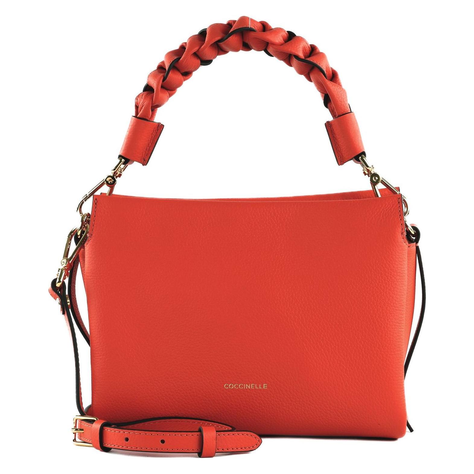 Coccinelle, Damen, Handtasche, Boheme Grana Double Crossbody Double Grainy Leather, Orange