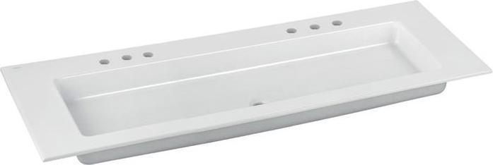 Produktbild Keuco Keramik-Doppelwaschtisch ROYAL 60 1409x17x538mm m 2x3L-Boh we (538 mm, 1409 mm)