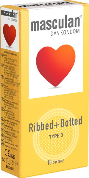 Actual product image Masculan Ribbed & Dotted" condoms (10 pcs.)
