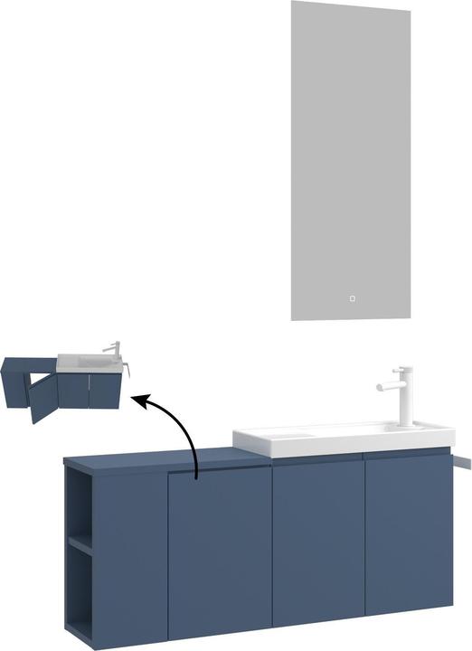 Produktbild Homitis Perla 110 Bathroom Cabinet With Sink & Mirror Set (2 Pieces)
