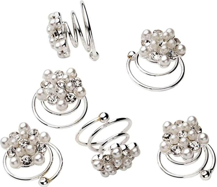 Actual product image Trisa Celebride Curlies with White Pearls and Rhinestones