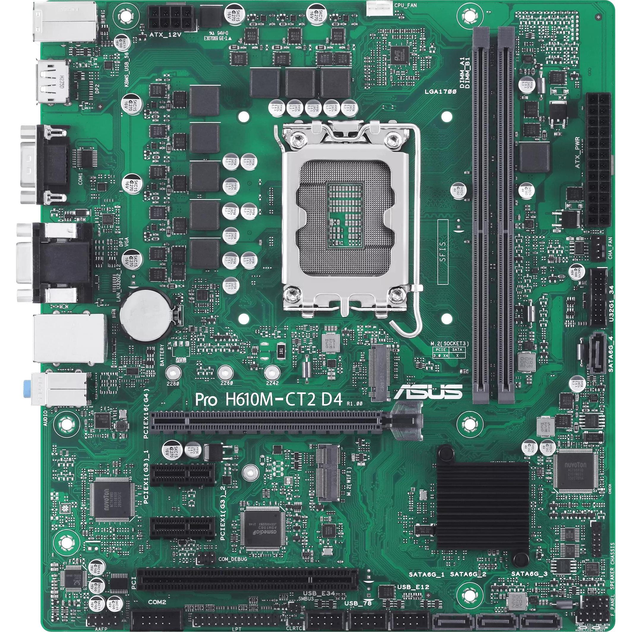 ASUS PRO H610M-CT2 D4-CSM LGA1700 MB (LGA 1700, Intel H610, mATX), Mainboard