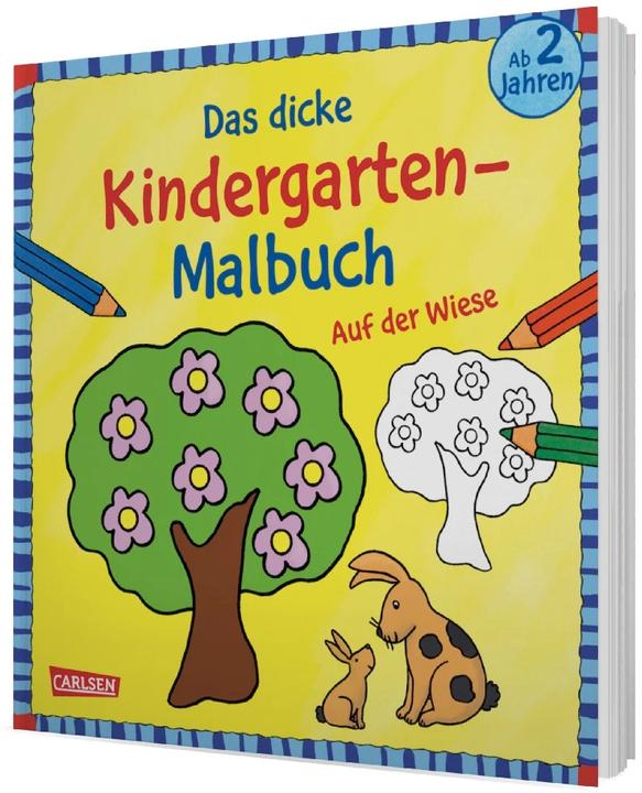 Das dicke Kindergarten-Malbuch: Auf der Wiese