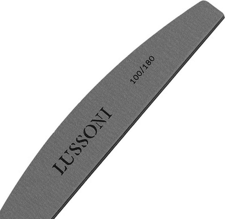 Tools for Beauty T4B LUSSONI MYLAR Half Moon Nail Files 100/180 Grit for Gel or Acrylic Nails - Pack of 20