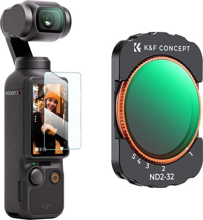 Image du produit K&F Concept Magnétique ND2-ND32, HD, revêtement vert antireflet, étanche et résistant aux rayures sur une face